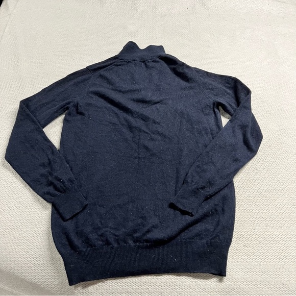 Woolovers Navy Blue Cashmere & Merino Wool Blend 1/4 Zip Pullover Sweater S - Picture 6 of 6